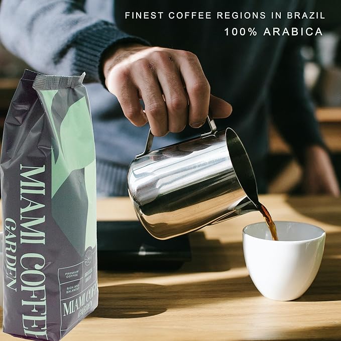 Miami Coffee Garden Breeze Brew, Brazilian Premium Coffee, Rich and Balanced, 100% Arabica Beans, Low Acid, Finest Regions in Brazil, Whole Coffee Beans, 2 Lb Bag