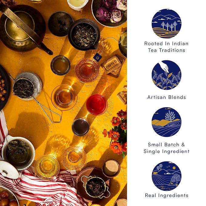 Herbs & Kettles Chai Gift Set | Masala Chai, Rose Cardamom Chai & Vanilla Lavender | Premium Loose Leaf Tea Collection | Elegant Tea Gift Box for Birthdays, Holidays & Special Occasions