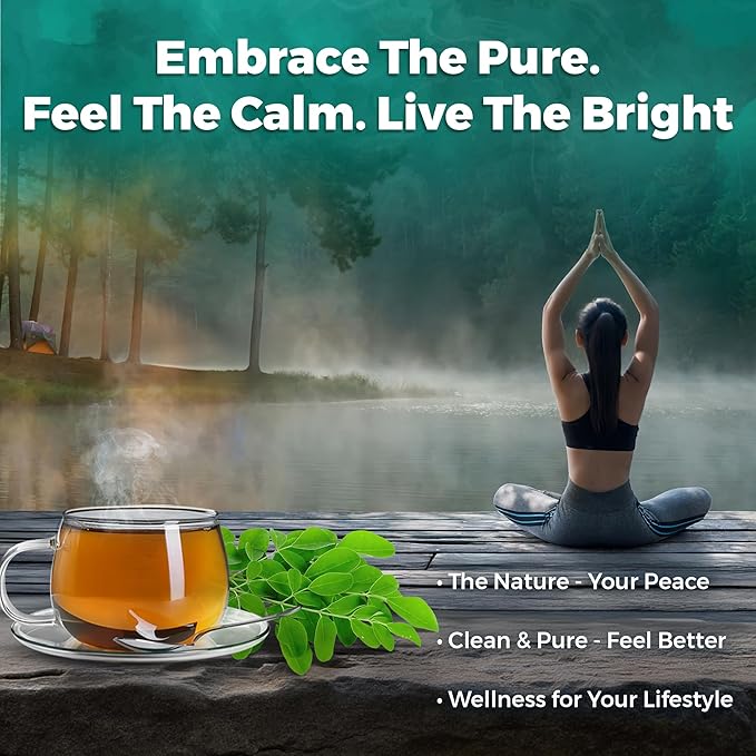 Fresh Moringa Leaf Tea from the USA – 100% Pure, Wild-Harvested Herbal Loose Leaf Tea, Natural Aroma, Caffeine-Free, Grown and Packed in the USA (4oz)