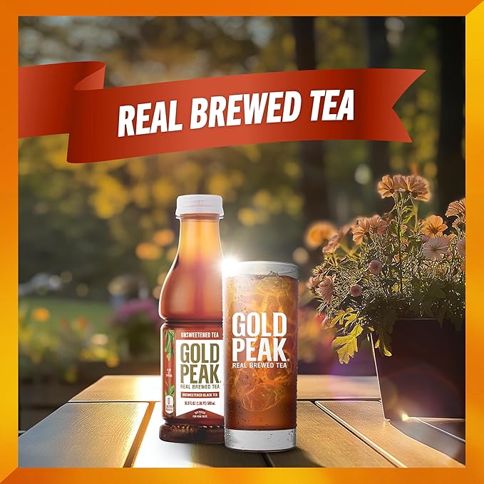 Gold Peak Tea, Unsweet Tea, 16.9 fl oz, 6 Pack