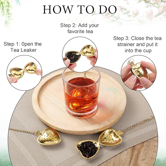 30 Pcs Stainless Steel Tea Strainer Ball Infuser Loose Leaf Steeper Interval Diffuser Heart Shape Mesh Filters with Extended Chain Hook for tea party Seasonings Cup Bottle