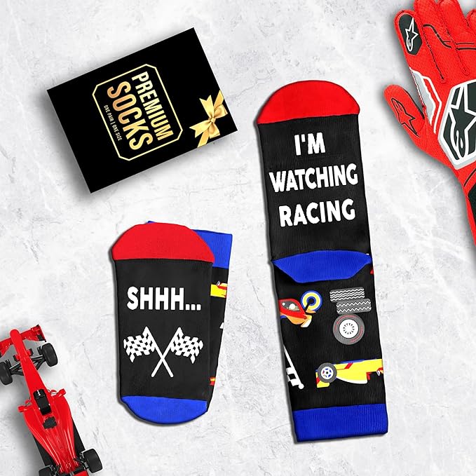 VICRAZY Racing Car, Sport Car Socks for Men, Women - Formula 1 Gifts, Racing Socks, Stocking Stuffers for Men, Women
