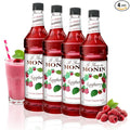 Monin - Raspberry Syrup, Sweet and Tart, Great for Cocktails and Lemonades, Gluten-Free, Non-GMO (1 Liter, 4-Pack)