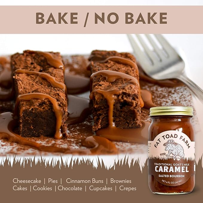 Fat Toad Farm Traditional Goat’s Milk Caramel Sauce, Salted Bourbon, 8fl oz Jar, 2-Pack, Cajeta, Gluten Free…
