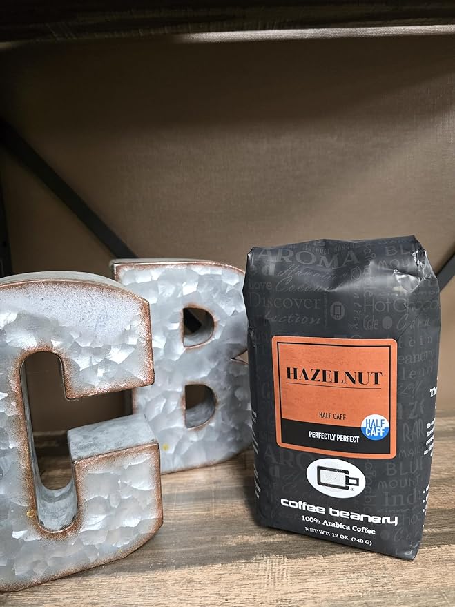 Half Caff Hazelnut Flavored Coffee | 12oz Whole Bean | 100% Specialty Arabica