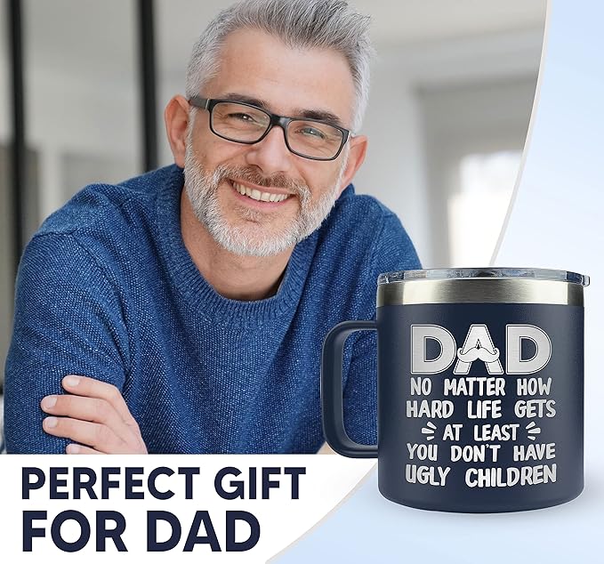 Christmas Gifts for Dad, Men - Gifts for Dad from Daughter, Son - Dads Birthday Gift Ideas, Happy Birthday gifts for Dads, Fathers - Best Dad Ever Gift, Present for dads - 14 Oz dad Mug