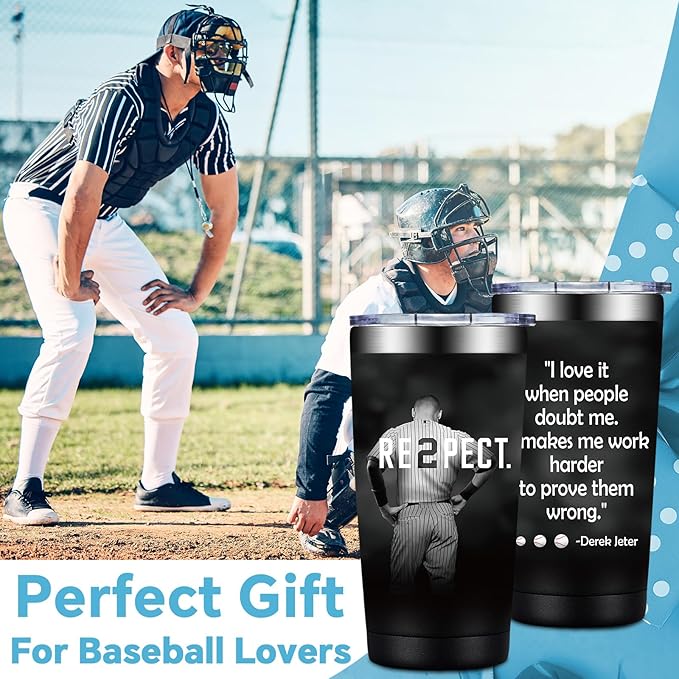 BIRGILT Derek New York Jeter Baseball Gifts -I Love It When People Doubt Me Motivational Quote, Baseball Gifts for Men - Tumbler Cup 20oz