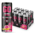 Jocko GO Energy Drink - Keto, Vitamin B12, Vitamin B6, Electrolytes, L Theanine, Magnesium- Energy Boost, Sugar Free Nootropic Monk Fruit Blend - 12 Pack (Pink Lemonade)