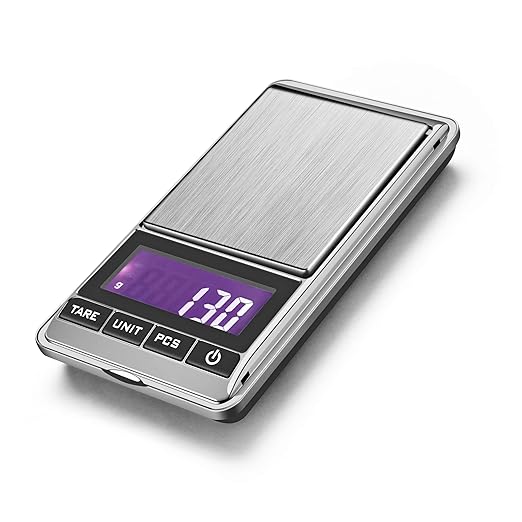 Portable Pocket Scale Jewelry Scale Mini Diamond Gold Coin Small Items Weight Gram Weigh Pocket Tool LCD Display Steel Body 300g X 0.1g - Sliver