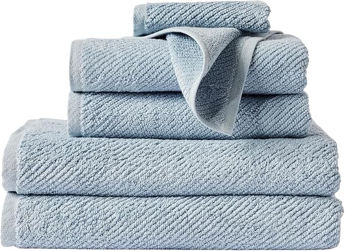 Coyuchi Air Weight Organic Bath Towel, 27"x54", Stone Blue