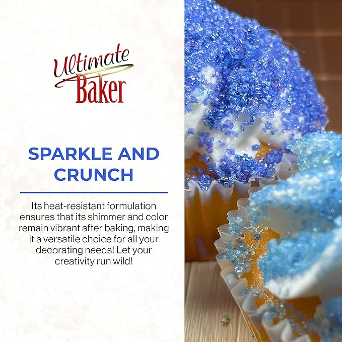 Ultimate Baker - Sanding Sugar, Royal Blue - Vibrant, Naturally Colored Baking & Decorating Sugar, Perfect for Sprinkling on Cakes, Desserts & Confections, Medium Crystal - 4oz