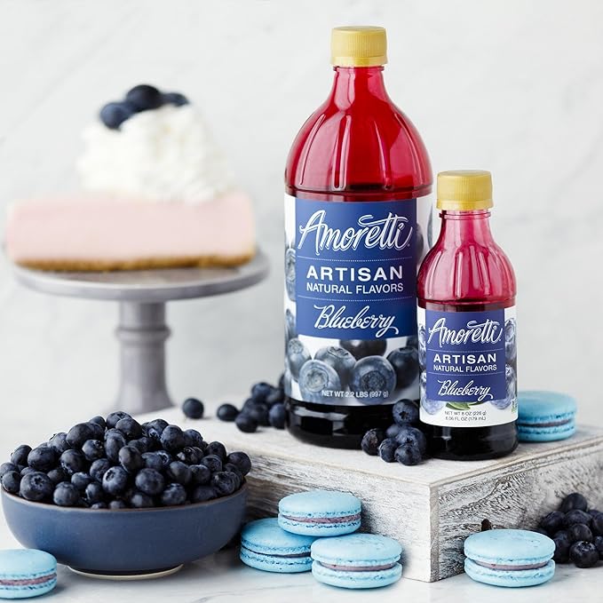 Amoretti - Natural Blueberry Artisan Flavor Paste, 2.2 lbs, Perfect For Ice Cream, Beverages, Cakes, and more, Preservative Free, Vegan, Gluten Free, No Artificial Sweeteners, Highly Concentrated