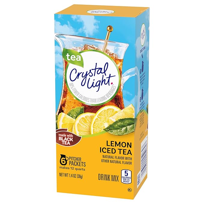 Crystal Light Lemon Iced Tea Drink Mix, 12-Quart Canister (Pack of 17)