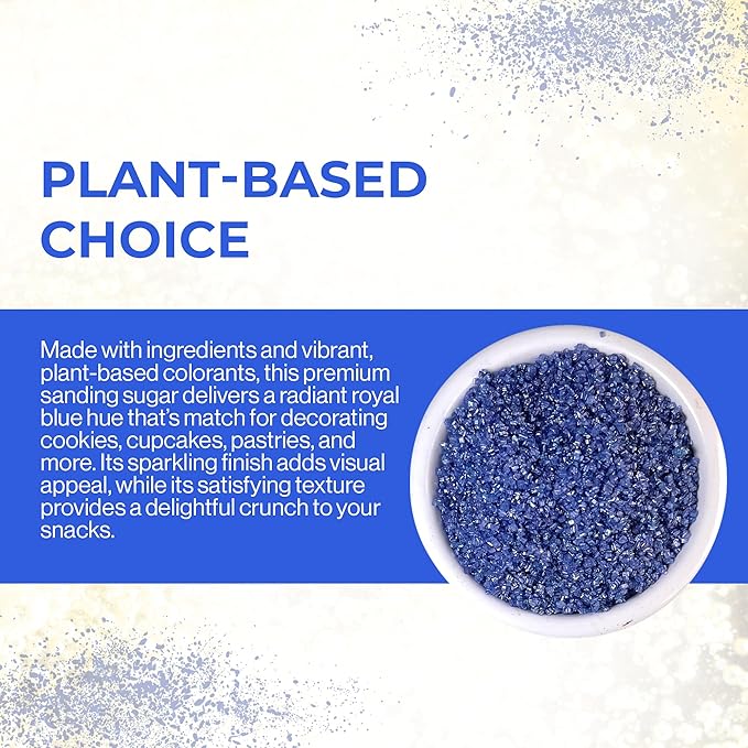 Ultimate Baker - Sanding Sugar, Royal Blue - Vibrant, Naturally Colored Baking & Decorating Sugar, Perfect for Sprinkling on Cakes, Desserts & Confections, Medium Crystal - 8oz