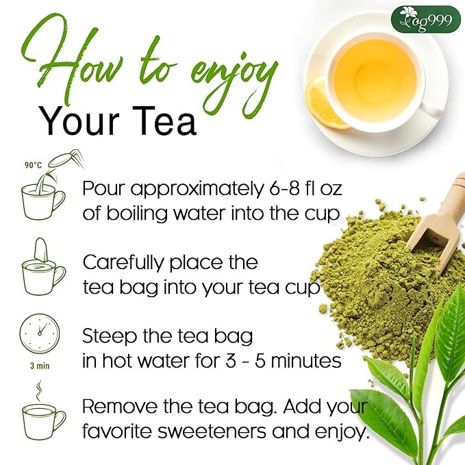 TOG999, Premium Matcha Green Tea Bags | 60 Count | Blend of Sencha, Green Tea, Spearmint & Orange Slices – Refreshing Flavor, Naturally Vibrant, No Gluten. Vegan.