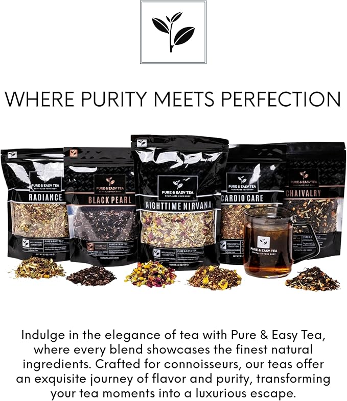 Pure & Easy Tea Premium Tea Filter Bags, Unbleached Compostable Drawstring Infusers for Loose Leaf Tea, Disposable Steeping Sachets, 150 Count