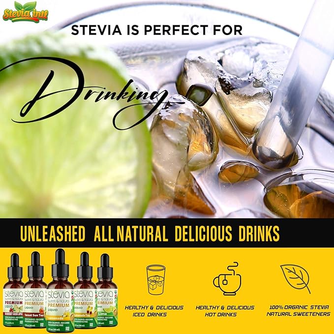 Stevia Intl (Pack of 5) Refreshers Bundle with 5 Flavors. Stevia Liquid Drops. Naturally Sweet, Non-Bitter, No Sugar Added, 0 Carb, 0 Calorie, Non-GMO, Vegan, Diabetic & Keto Friendly (1oz)