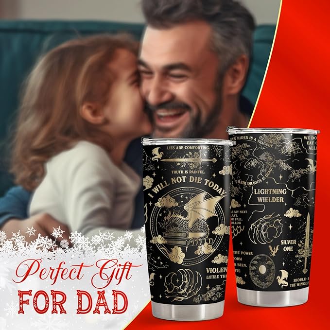 34HD Birthday Gifts for Men, Dad Tumbler with Handle and Straw, 20oz Stainless Steel Coffee Mug, Vacuum Insulated Cup with Leak-proof Lid, Funny Gifts for Men, Dad, Grandpa, Uncle Christmas Gift