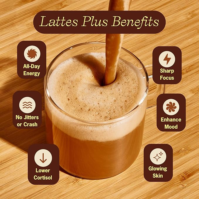Clevr Chai Tea Latte, Instant Superfood Powder Blend with Oat Milk, Lions Mane, Reishi Mushroom, Black Tea, Organic Spices, Coconut Cream, Ashwagandha, Oprah’s Favorite Things 2022, (30 Lattes)