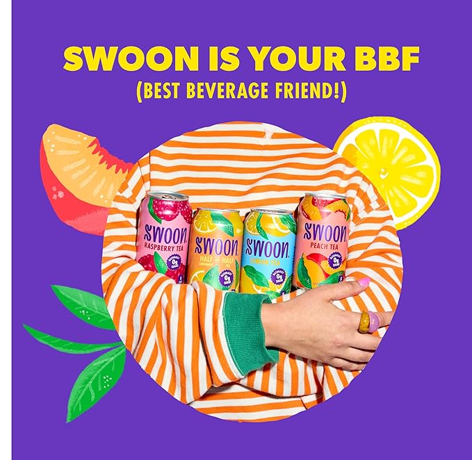 Swoon Raspberry Iced Tea - Sugar Free, Gluten Free, Low Carb, Paleo-Friendly - Flavored Keto Drinks Made with Organic Black Tea and Sweetened by Monk Fruit and Stevia (Pack of 12)
