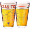 Greenline Goods – Texas Tech University Red Raiders College Pint Beer Glasses (Set of 2), 16 oz – Full-Color Logo + Campus Map