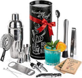 Mixology & Craft Bartender Kit: 14-Piece Professional Cocktail Shaker Set, Martini Shaker Set with Complete Bar Kit with Muddler & Jigger- Exclusive Cocktail Recipes Bonus