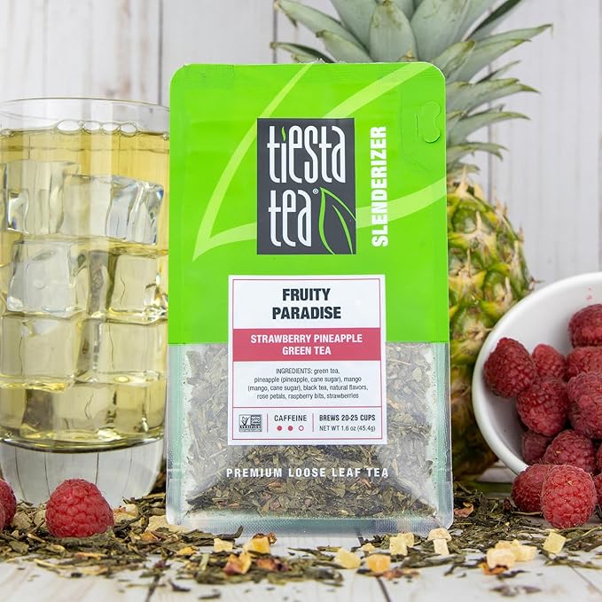 Tiesta Tea - Loose Leaf Fruity Tea Gift Box, Medium Caffeinated Assorted Blends, 3 Pouches for Hot & Iced Tea Variety Pack, Fruity Paradise, Blueberry Wild Child & Fireberry