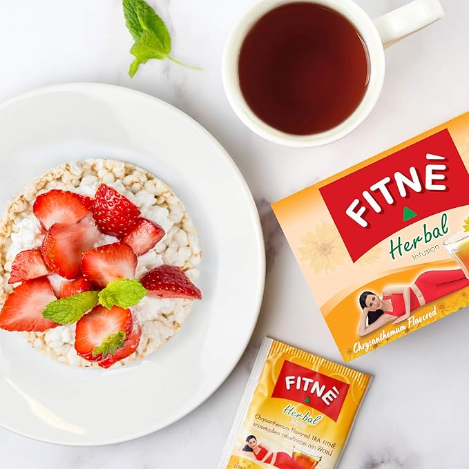 FITNÈ Chrysanthemum Herbal Tea Senna Infusion Smooth Mild Soothing Beverage Natural Gentle Detox Cleanse No Calories Caffeine Free, 15 Tea Bags