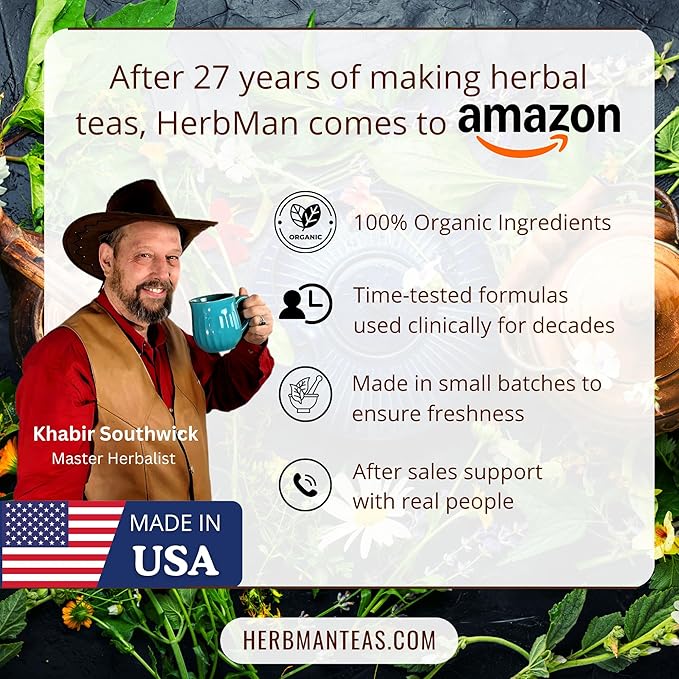 PROSTATE TEA – Supports Prostate Comfort & Healthy Urinary Flow – Organic Herbal Loose Leaf Blend – Formulated by Master Herbalist – Non-GMO, No Additives