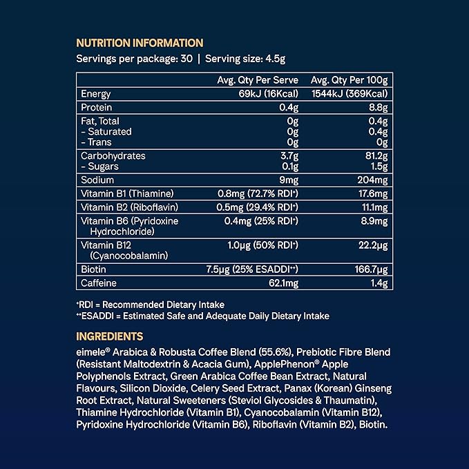 Pro-tabolism Plus Coffee Sachets 30 Sachets – Supports Metabolism & Energy – Arabica & Robusta with ApplePhenon, Green Coffee Extract, Prebiotic Fibre & B-Vitamins – Vegan, Gluten Free