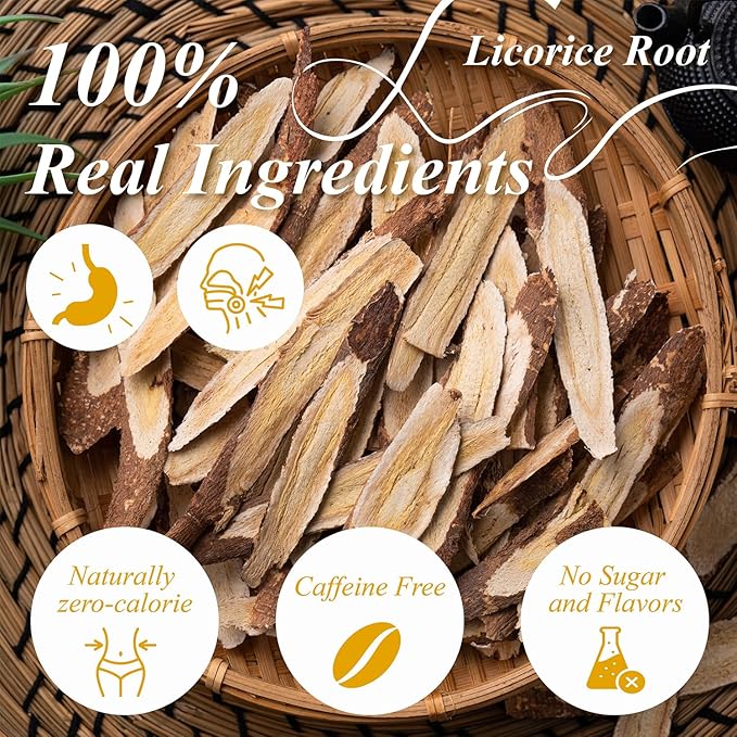 WT WEETEE Licorice Root Tea Bags 50 Count, Naturally Sweet & No Added Sugar, Caffeine-Free, Warm, Mellow, and Pure Herbal Tea