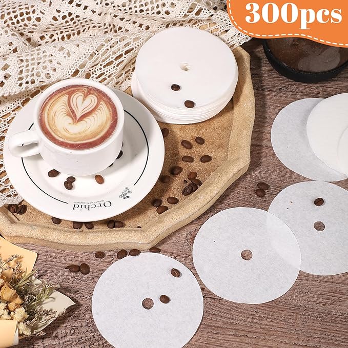 300 Count Percolator Coffee Filters, 3.74 Inch Natural Unbleached Disposable Coffee Filter Disc Coffee Filters for Percolators Coffee Pot