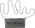 New Star Foodservice 27501 Stainless Steel Chain Sign, (Hot Water), 3.5"x 1.5", Set of 2