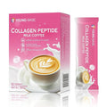 Collagen Peptide Milk Coffee - Rich in Premium Marine Fish Collagen Peptides, Multivitamins (B6/B12/C/E) and Prebiotics, Instant Milk Coffee with Creamer for Skin, Antioxidant, Aging and Gut Health