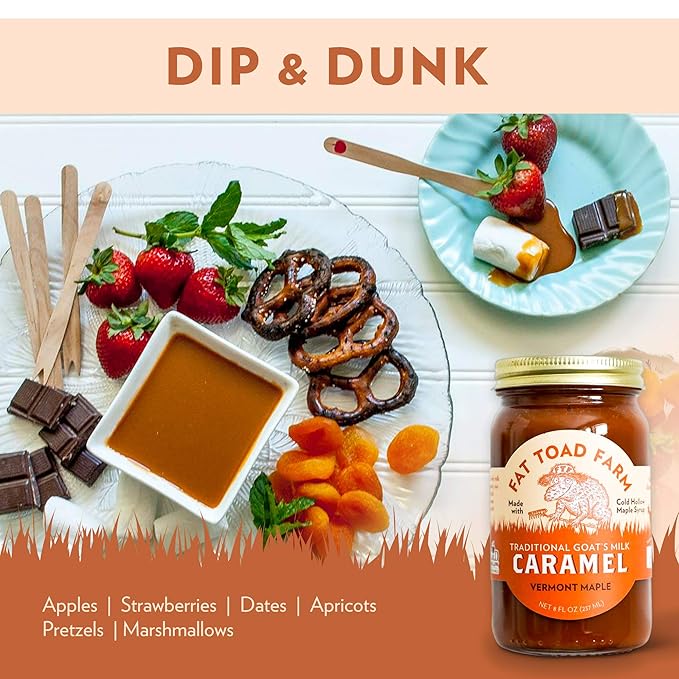Fat Toad Farm Traditional Goat’s Milk Caramel Sauce/Cajeta, Vermont Maple, Gluten Free, 8 fl oz