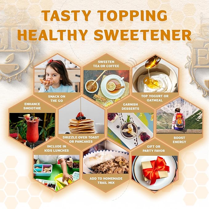 English Tea Store All-Natural Honeystix With Gluten-Free Grade A Honey | Mini Honey Sticks For Tea, Cake Pops Or Snacks | Portable Sweet Treat | Lemon Flavored Honey Sticks - 20 Count