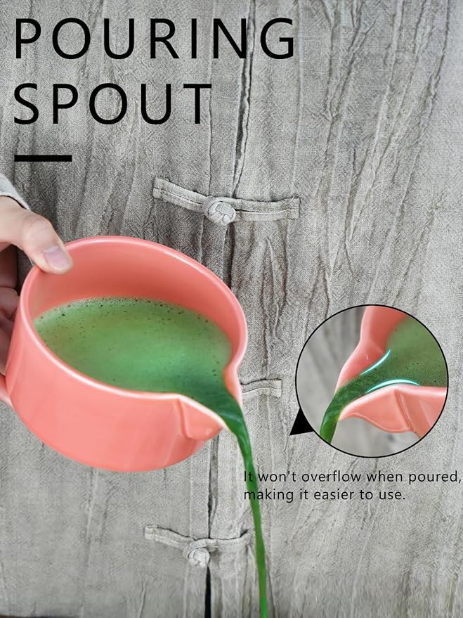 Artcome Premium Matcha Tool Set Pink, Includes Matcha Bowl, Whisk, Whisk Holder, Tea Scoop & Manual