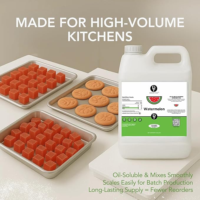 Dolce Flav Watermelon Flavoring – 32 oz. – Premium Oil-Based Extract for Chocolates, Frostings, Baked Goods & Confections | Ideal for Summer Treats & Commercial Kitchens