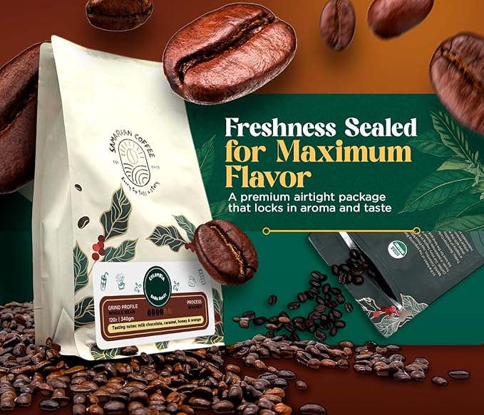 Samarian Coffee – Medium Roast Whole Bean – Colombian Specialty Coffee from Single Estate – Arabica with Citrus & Floral Notes – Smooth & Aromatic – For Pour Over, French Press, Chemex, V60 – 12oz Bag