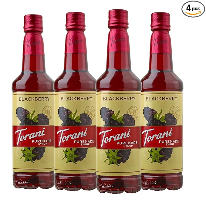 Torani Puremade Blackberry Flavored Drink Syrup, 25.4 fl oz (Pack of 4)