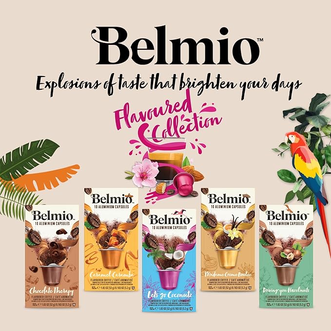 Belmio Chocolate Therapy Espresso Coffee Pods – Medium Roast – Unique & Flavorful - Nespresso Original Line Compatible – 10 Count (Pack of 10)