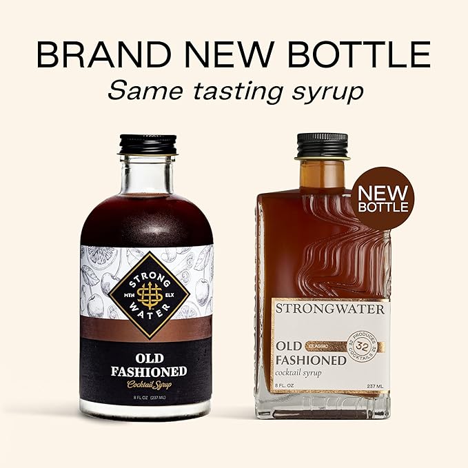 Strongwater Maple Pecan Old Fashioned Craft Cocktail Mixer - Makes 32 Cocktails - Handcrafted Old Fashioned Syrup with Pecan, Maple Syrup & Cherry - Just Mix with Bourbon or Whiskey