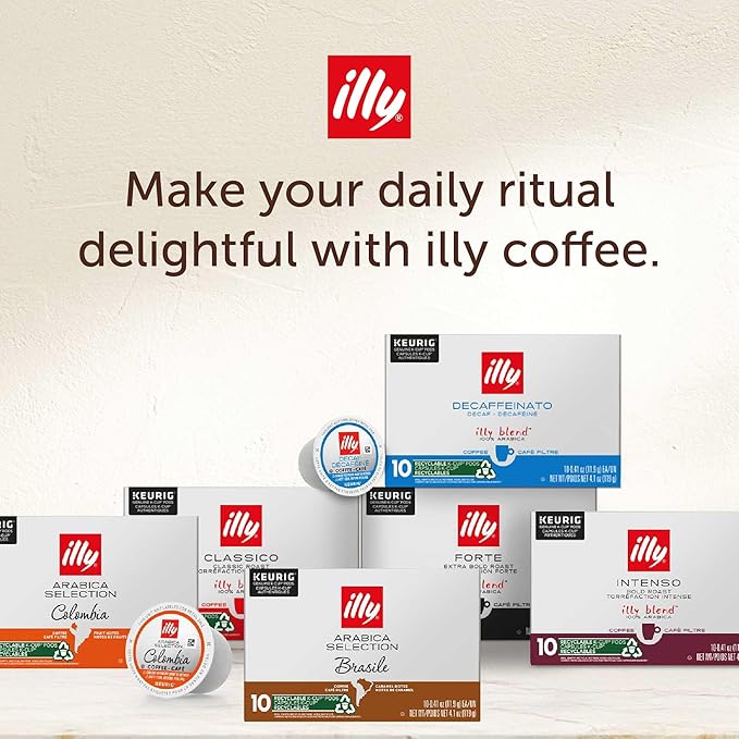 Illy Coffee K Cups - Compatible Pods for Keurig Coffee Maker - Single Origin Colombia Medium Roast - Notes of Citrus and Red Fruits - 10 Count (Pack of 6)