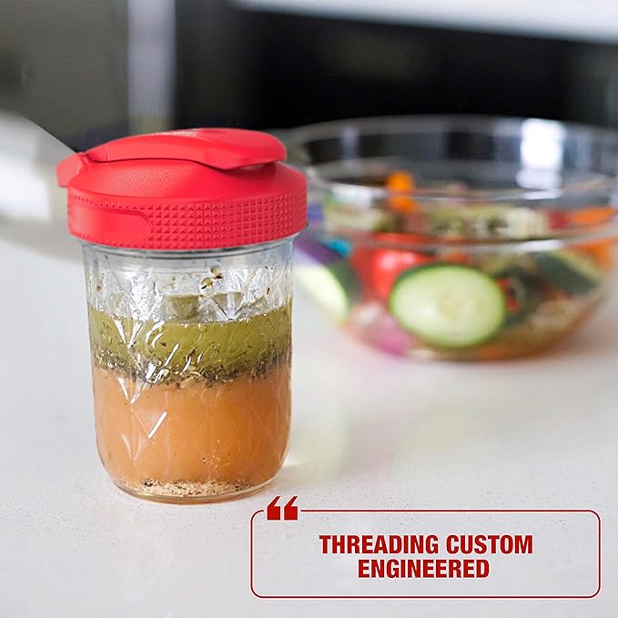 Masontops Multi Top - 2PK - Small Mouth Mason Jar Lids with Pour Spout and Flip Cap – Sip, Pour, Store & More - Jar Not Included