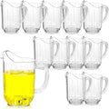 Tessco for you 12 Pcs Plastic Pitchers 60 Ounce Clear Restaurant Pitcher Jug Large Water Jug Carafe Serve Milk Tea Juice Drink for Parties Container Dispenser Beer Jar(Classic)