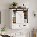 Bathroom Wall Storage Cabinet with 2 Drawers, White Floating Wall Mounted Medicine Cabinet with Sliding Door & Adjustable Shelves, Over The Toilet for Bathroom, Laundry Room, Kitchen