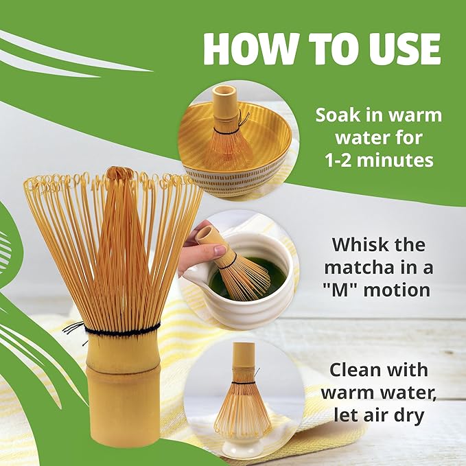 BlendWell 100 Prong Bamboo Matcha Whisk, Pack of 2, Traditional Chasen for Smooth and Frothy Matcha Tea