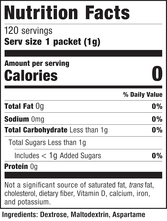 NatraTaste Blue Zero Calorie Sweetener, Bulk Sugar Substitute for Coffee, Iced Tea, Lemonade, Hot & Cold Drinks, Baking, Cooking, Low Carb, Vegan, Sugar Alternative, 120 Packets Value Box (12 pack)