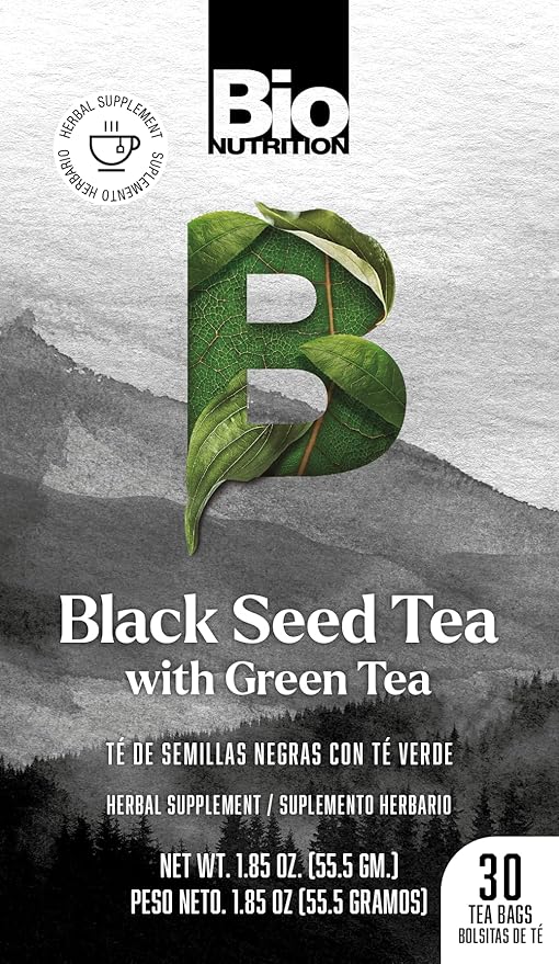 Bio Nutrition Black Seed Tea with Green Tea, 30 Tea Bags, 1.85 oz (55.5 g)