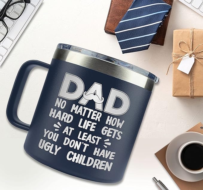 Christmas Gifts for Dad, Men - Gifts for Dad from Daughter, Son - Dads Birthday Gift Ideas, Happy Birthday gifts for Dads, Fathers - Best Dad Ever Gift, Present for dads - 14 Oz dad Mug
